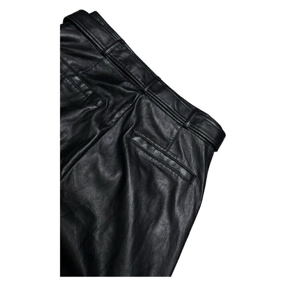 BABATON Aritzia Faux Leather Pleated Designer Womens Pants With Belt Size 8 - Picture 5 of 6